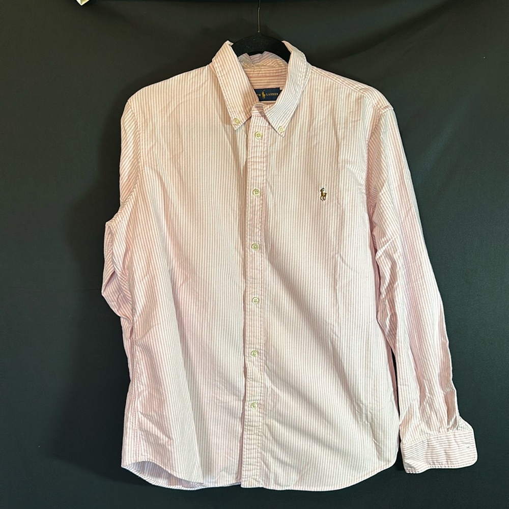 Polo by Ralph Lauren XLTG Slim Fit pink long sleeve shirt